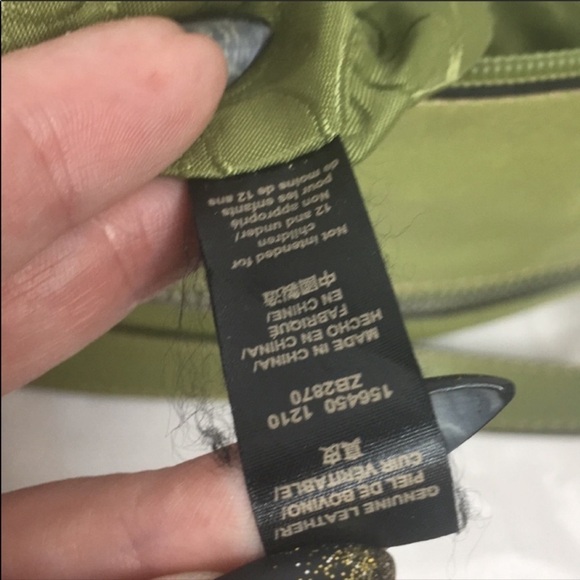 Fossil Hanover Top Zip Shoulder Bag Purse Lime - Picture 9 of 13